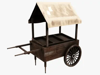 Market Stall Cotton Low-poly 3D model