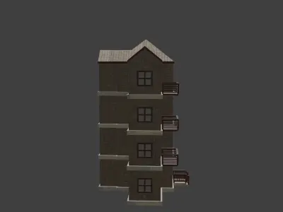 House Model 2 building Low-poly 3D model