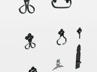 Fittings metal hook 3D model