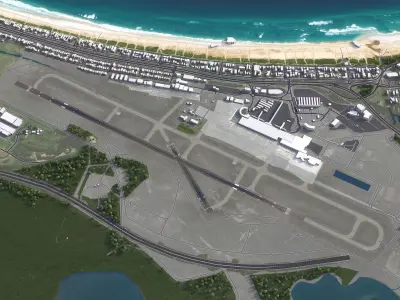 Gold Coast Airport Low-poly 3D model