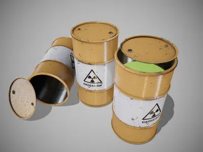 Barrels radiation new Low-poly 3D model