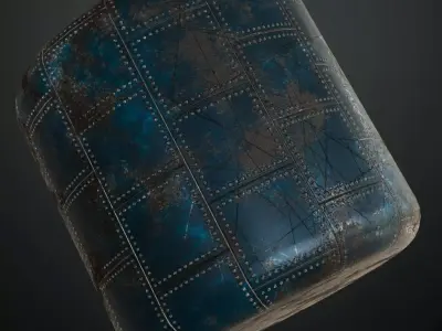 Dirty Weathered Blue Tiled Metal Plate PBR Seamless Texture