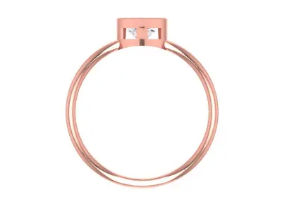 Solitaire Women Light Weight Heart Stone Band Ring 3D print model