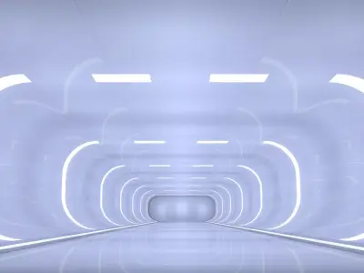 Sci Fi Tunnel Low-poly 3D model 11