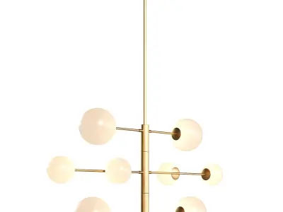 Orbit brass pendant light fixture 3D model