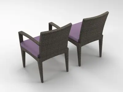 Dedon Panama Chair Set 3D model