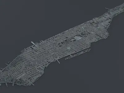 Sci-Fi Manhattan Streets 3D model