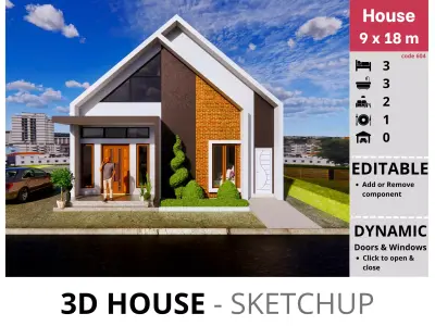 House 9x18m code 604 - Sketchup 3D model 3D model 3D model