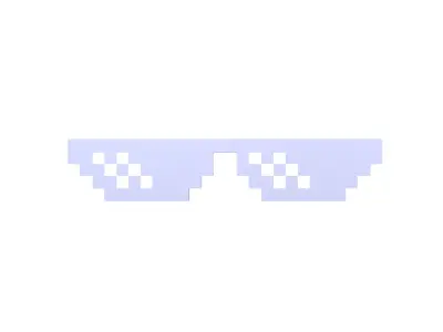 Pixel Sunglasses V1 006 Low-poly 3D model