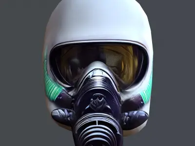 Gas mask helmet scifi Low-poly character art game space Low-poly Low-poly 3D model purchase