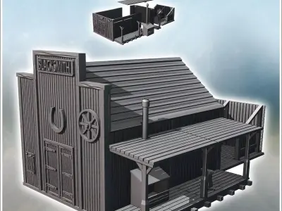 Futuristic western blacksmith and farrier 18 - Future Sci-Fi SF  3D print model