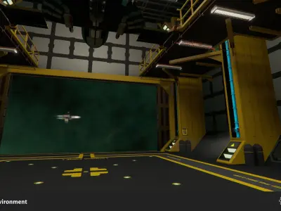 Hangar 77 Environment Tileset Low-poly 3D model