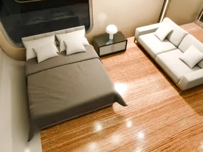 Minimalist Futuristic Booth  Modular Pod House  Blender Scene 3D model