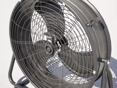  Industrial Fan Low-poly 3D model