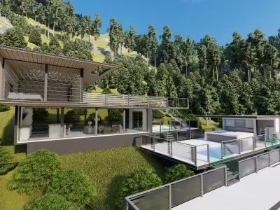 Casa Scene-villa-modern house 3D model 97