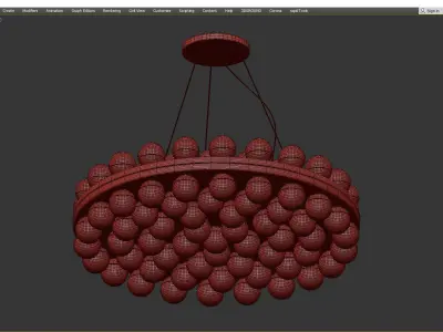 Eddy Light Chandelier Double Plate Low-poly 3D model