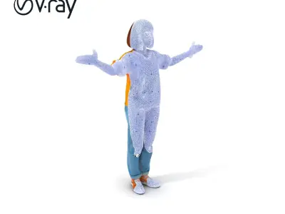 Energetic Teen Explorer LowPoly PBR D Character Model Low-poly 3D model