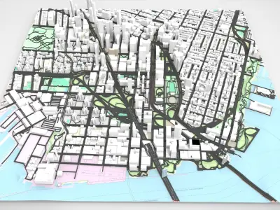Cityscape Broolkyn New York United States 3D print model 3D print model