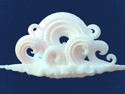 Stylized Cartoon Clouds and Weather Icons pack 140 assets Low-poly 3D model