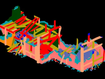 Game Burned houses 01 3D model