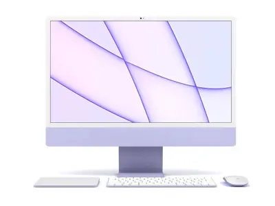 Apple iMac 24 inch 2021 Purple Low-poly 3D model