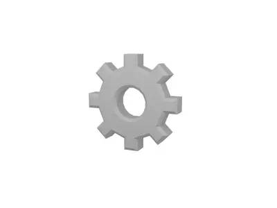 Gear Symbol v2 001 Low-poly 3D model