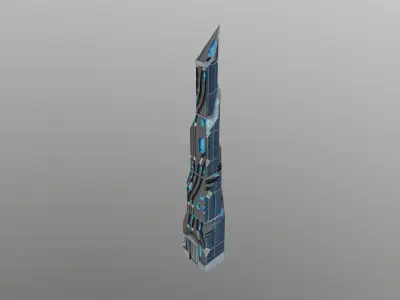 Cyberpunk City - Building 52 Low-poly 3D model