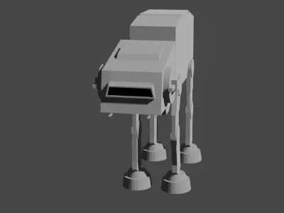 ATAT Blender Model Rigged and Animated  Low-poly 3D model