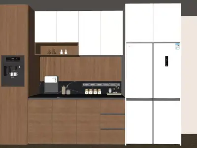 Refrigerator and sideboard 3D model purchase