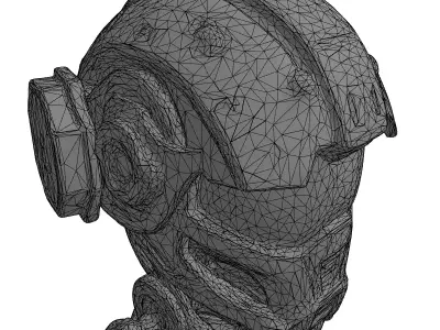 Futuristic Combat SciFi Helmet Low-poly 3D model