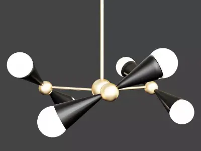 Caracas Six Light Ivory Chandelier 3D model