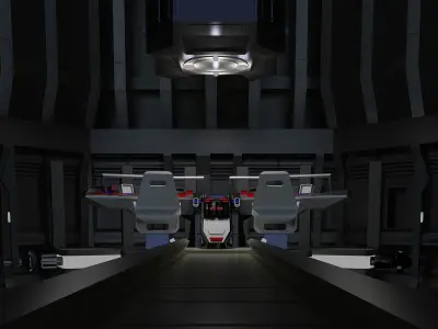 spaceship space station futuristic sci-fi fantasy 3D model