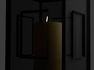 Medieval Lamp Low-poly 3D model