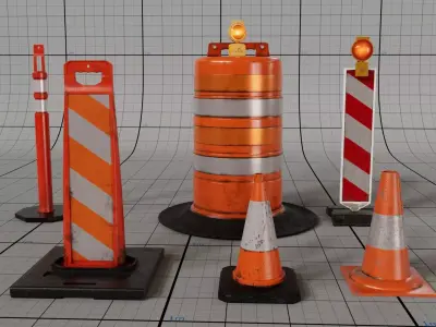 Traffic Cones Vol 01 3D model