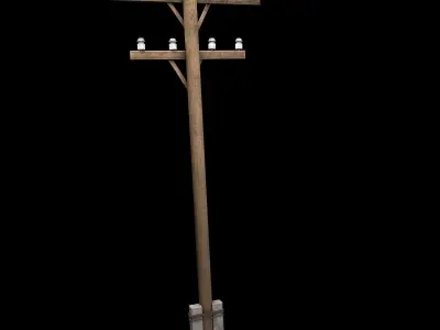Electric wood pillar 3D model