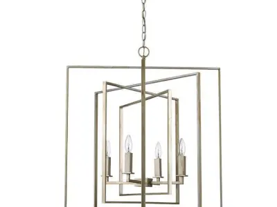Yarnell 4 - Light Lantern Geometric Chandelier - 3 colour 3D model