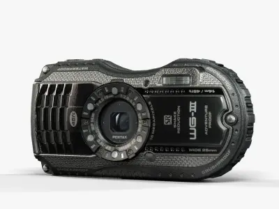 Pentax WG-3 rugged and proof digital camera Low-poly 3D model