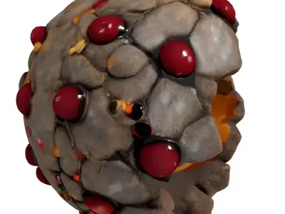 Ancient Gemstone Egg with Glowing Core Low-poly 3D model