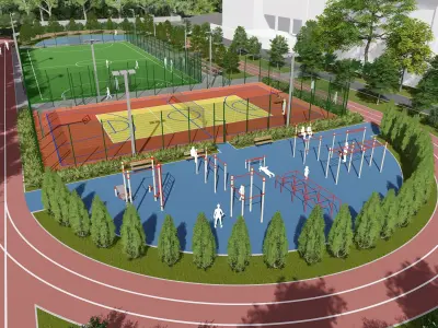 3D model of a sports ground 3D model