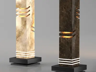 light01 table lamp with marble base Low-poly 3D model
