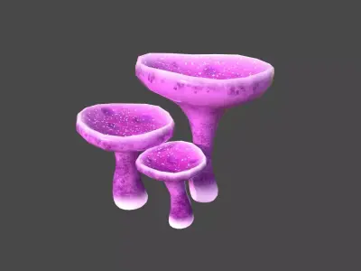 Fantasy Mushroom J07 Pink - Scene Backdrop Design Low-poly 3D model