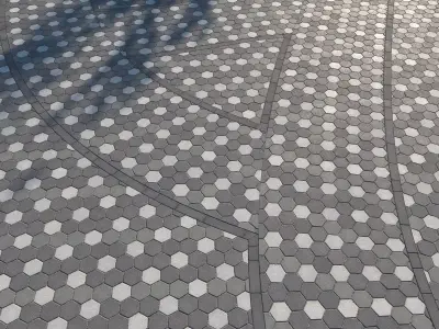 8K Large Area Hex Pavement 01 - 3 Variations Texture