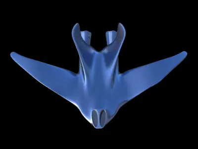 Sleek spaseship Low-poly 3D model