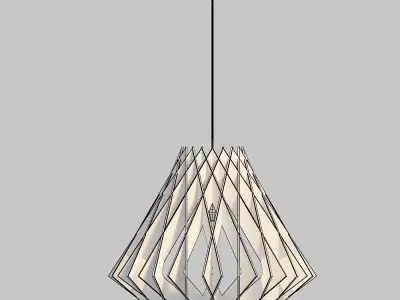 Wooden Chandelier Free 3D model