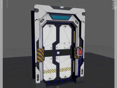 sci-fi door Low-poly 3D model