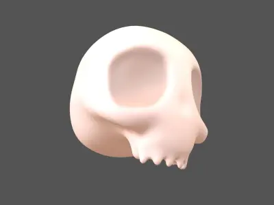 Cartoon Skull v2 003 Low-poly 3D model