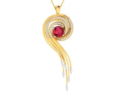 Solitaire Women Pendants 3dm STL OBJ FBX Render Details 3D print model 13