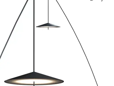 STEEL FISHERMAN PENDANT FLOOR LAMP 3D model
