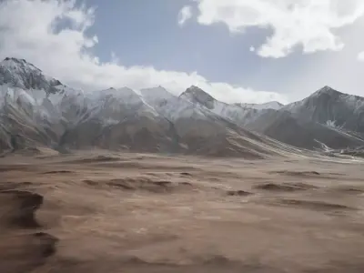 Plateau  mountain range  peak  snow-capped mountain 3D model