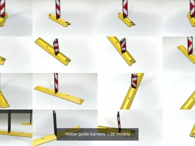 Yellow guide barriers  3D Model Pack